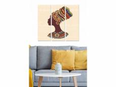 Triptyque fabulosus l70xh50cm motif art africain portrait