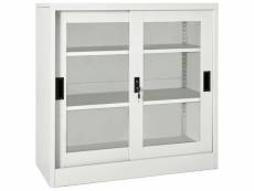 Vidaxl armoire à portes coulissantes gris clair 90x40x90 cm acier