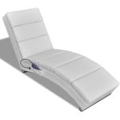 Vidaxl - Chaise longue de massage Blanc Similicuir