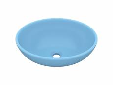 Vidaxl lavabo ovale de luxe bleu clair mat 40x33 cm céramique 146923