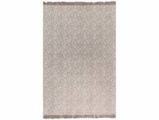 Vidaxl tapis kilim coton 160 x 230 cm avec motif taupe 246558