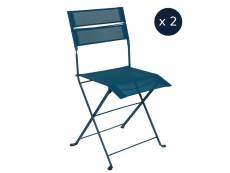 2 chaises de jardin pliante Latitude Monochrome Bleu