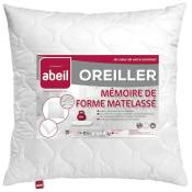 Abeil - Oreiller a mémoire de forme matelassé 60x60 cm blanc