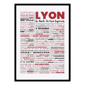 Affiche 30x40 cm et cadre noir - Guide du vrai Lyonnais
