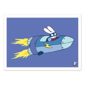 Affiche 50x70 cm - Super Rabbit Rocket - Simon Super Rabbit