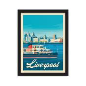 Affiche Liverpool + Cadre Bois noir 30x40 cm