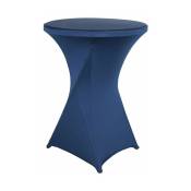 Ahlsen - Housse de Table de bistrot - Mange Debout - Deco Cocktail - Stretch Spandex (bleu marine) 60cm×110cm - blue
