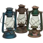 Ancienne lanterne à huile finitions assorties L15xPR15xH32
