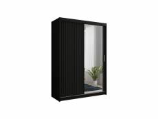Armoire élégante avec miroir - armoire mediolan 150 - noir - armoire spacieuse, armoire avec miroir, armoire à portes coulissantes