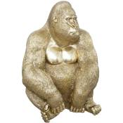 Atmosphera - Grand Gorille en résine dorée 46 x 40 x 61 cm Doré