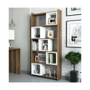 Azura Home Design - Bibliothèque box Noyer - blanc