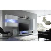 Azura Home Design - Ensemble meuble tv milano Blanc 340 cm - Blanc