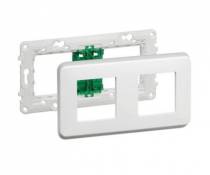 Bloc support et plaque 2x2 modules Unica Pro blanc