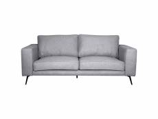 Canapé design 4 places l210cm en tissu gris et métal
