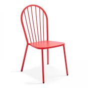Chaise bistrot de jardin en métal rouge