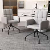 Chaise de salle à manger, lot de 1, fauteuil, chaise de bar, salon, chaise pivotante, gris Okwish 1 pc