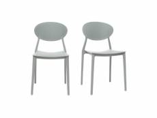 Chaises design empilables gris clair intérieur - extérieur