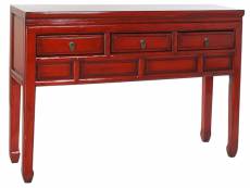 Console table console en métal et orme coloris rouge - longueur 128 x profondeur 30 x hauteur 88 cm
