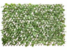 Costway clôture de jardin extensible avec feuilles artificielles en pe et saule,jardin artificiel protective en longueur et hauteur,haie de jardin art