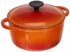 Crealys 501603 Cocotte Fonte Ronde 2,5 L Orange Flamme