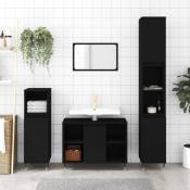 Design In - Armoire de salle de bain,Meuble de Rangement,style industriel noir 30x30x100 cm bois d'ingénierie -41853