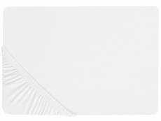 Drap-housse en coton 140 x 200 cm blanc janbu 361044