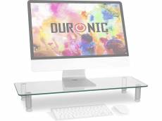 Duronic dm052-1 réhausseur d'écran / support en verre pour écran d'ordinateur ou ordinateur portable ou écran tv (56 x 24 cm)