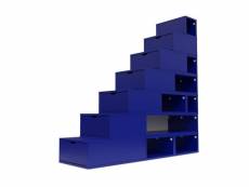 Escalier cube de rangement hauteur 175 cm bleu foncé