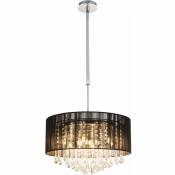 Etc-shop - led Plafond Pendule Suspension Lampe Luminaire Métal Chrome Soie Verre Cristaux Cuisine