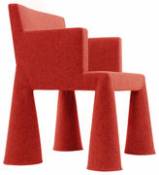 Fauteuil à roulettes V.I.P. Chair / Rembourré - Moooi rouge en tissu