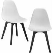 Helloshop26 - Set de 2 chaises cuisine salle à manger 83 cm blanc et noir - Blanc
