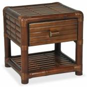 Helloshop26 - Table de nuit chevet commode armoire meuble chambre 50 x 45 x 40 cm bambou marron foncé - Marron