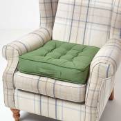 Homescapes - Coussin d'assise rehausseur en coton Vert