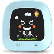 Horloge d'alarme pour enfants, ok à l'horloge des vagues, horloge d'entraînement au sommeil pour enfants avec lampe de nuit, machine audio, minuteur