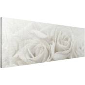 Impression sur toile Roses blanches - Dimension: 40cm x 120cm