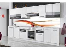Iona - cuisine complète linéaire l 3 m - 9 pcs + plan de travail inclus - ensemble meubles armoires cuisine - ensemble de cuisine - blanc/gris