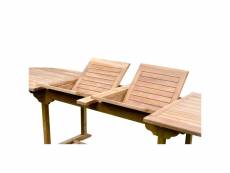 Kajang : salon de jardin teck massif 10 personnes - table ovale + 10 chaises