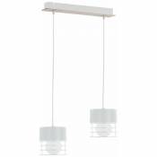 Keter Lighting - 789 Casa Bar Suspension Plafonnier Blanc, Bois, 50cm, 2x E27