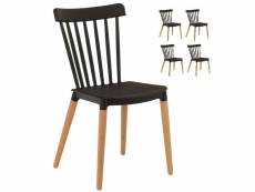 Kosmi - lot de 4 chaises noires style scandinave à