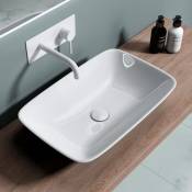 Lavabo vasque à poser blanc 59cm lave main Sogood Bruxelles159 58,5x37x12cm