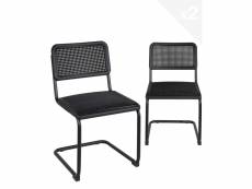 Lot de 2 chaises rétro vintage SAFI (noir)