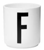 Mug A-Z / Porcelaine - Lettre F - Design Letters blanc en céramique