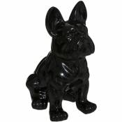 Objet décoratif Bulldog en Céramique Noir h 22 cm