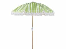 Parasol de jardin ⌀ 150 cm vert et blanc mondello