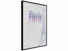 Paris prix - affiche murale encadrée "pastel paris" 40 x 60 cm noir