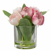Paris Prix Plante Artificielle & Vase Tulipes 19cm Rose