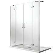 Porte de douche saloon verre transparent avec easy-clean