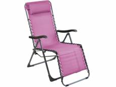 Proloisirs - fauteuil de jardin relax néo framboise