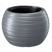 Prosperplast - Maze 36L pot rond en plastique avec réservoir en couleur gris pierre 43,6 (l) x 43,6 (l) x 29,9 (h) cm