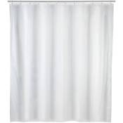 Rideau de douche antimoisissure blanc, rideau de douche 180x200 cm, lavable en machine et waterproof, 12 anneaux rideau de douche en plastique blanc